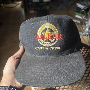 Walker Texas Ranger Cast Crew Promo Hat Cap Snapback TV Show Embroidered Black